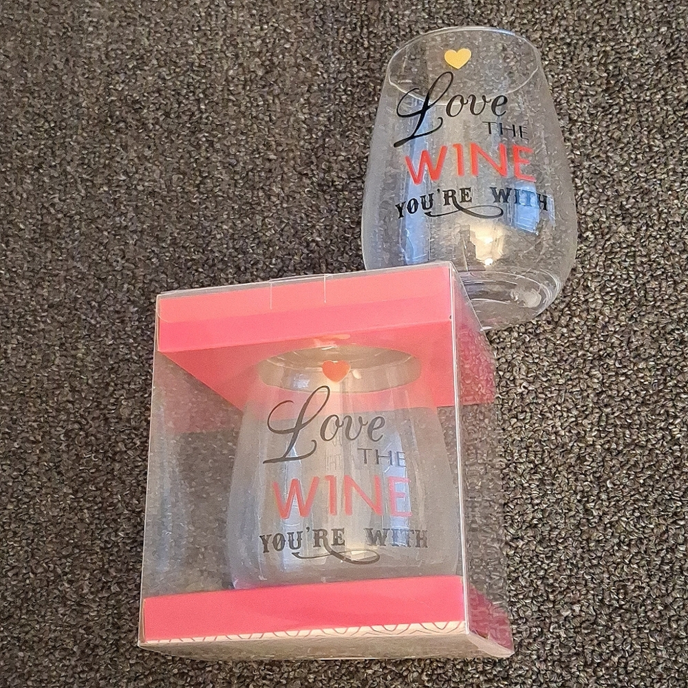 Love The Wine Your With 18oz Wine Glass Set Of 2